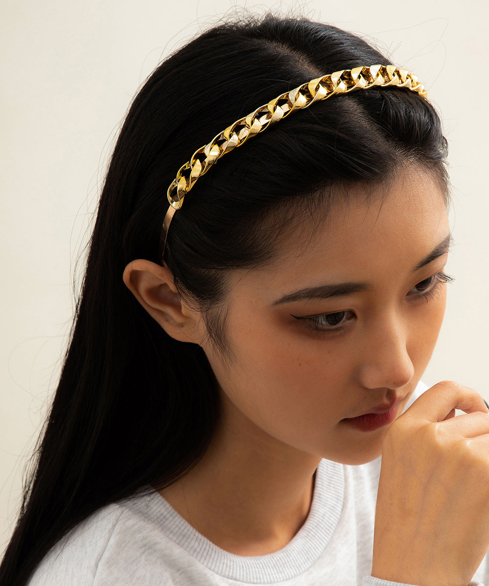 Gold Twist Chain Headband