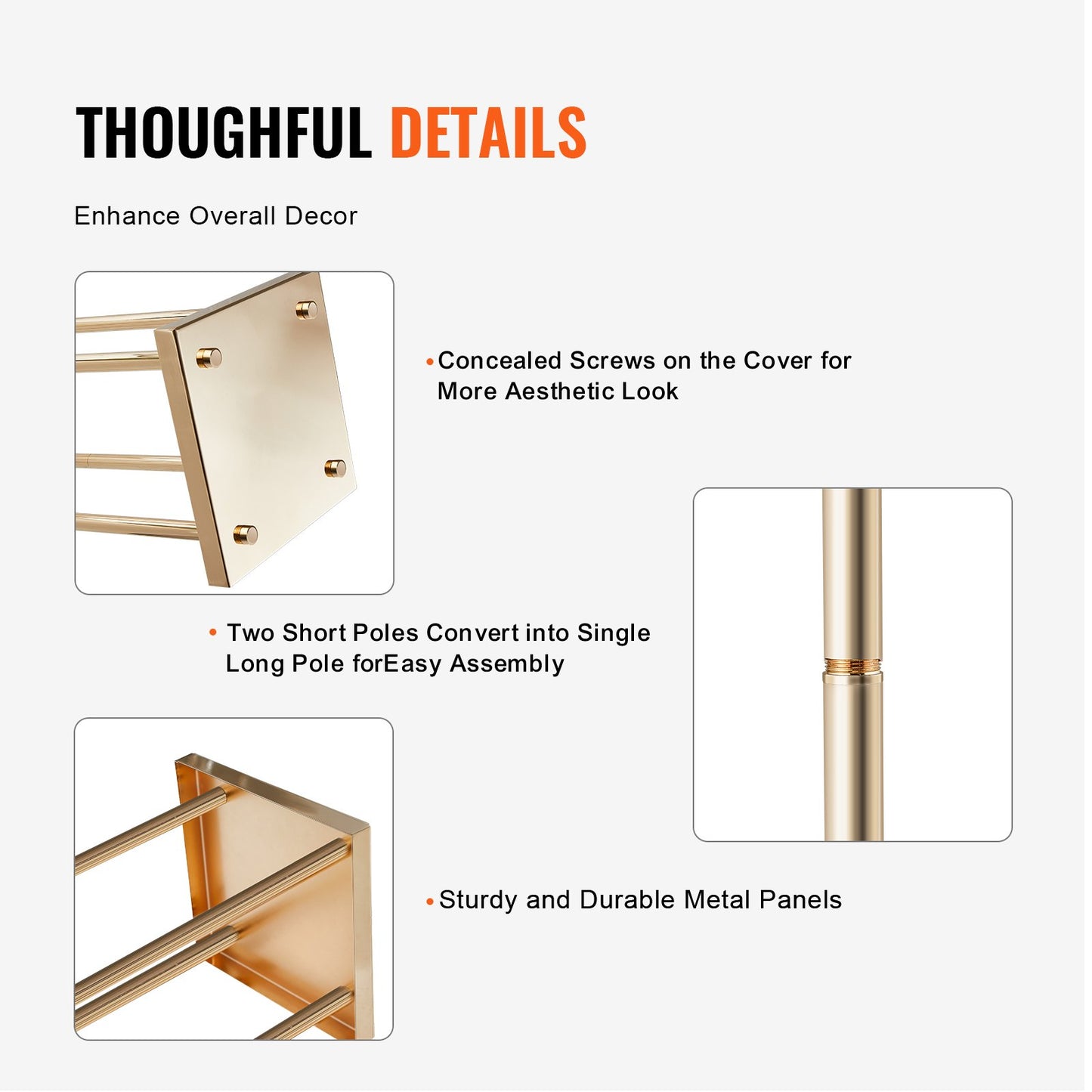 Gold Metal Wedding Flower Stand Set - 4 Pieces, 31.5 Inch High, Geometric Vase Display Racks for Events