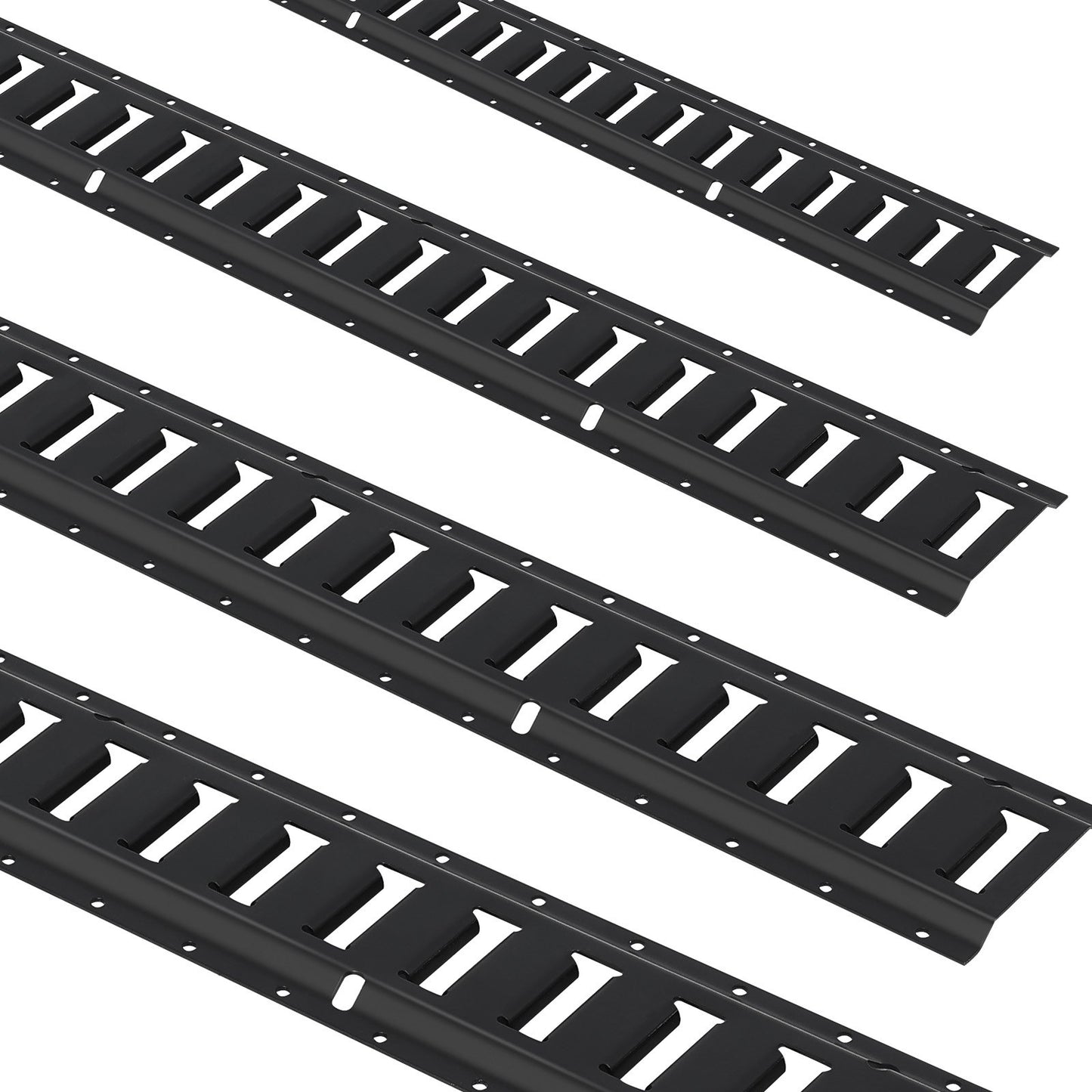 Heavy Duty E-Track Tie Down Rail Kit - 5ft Steel Rails for Cargo Securement, 4 Pack, Black