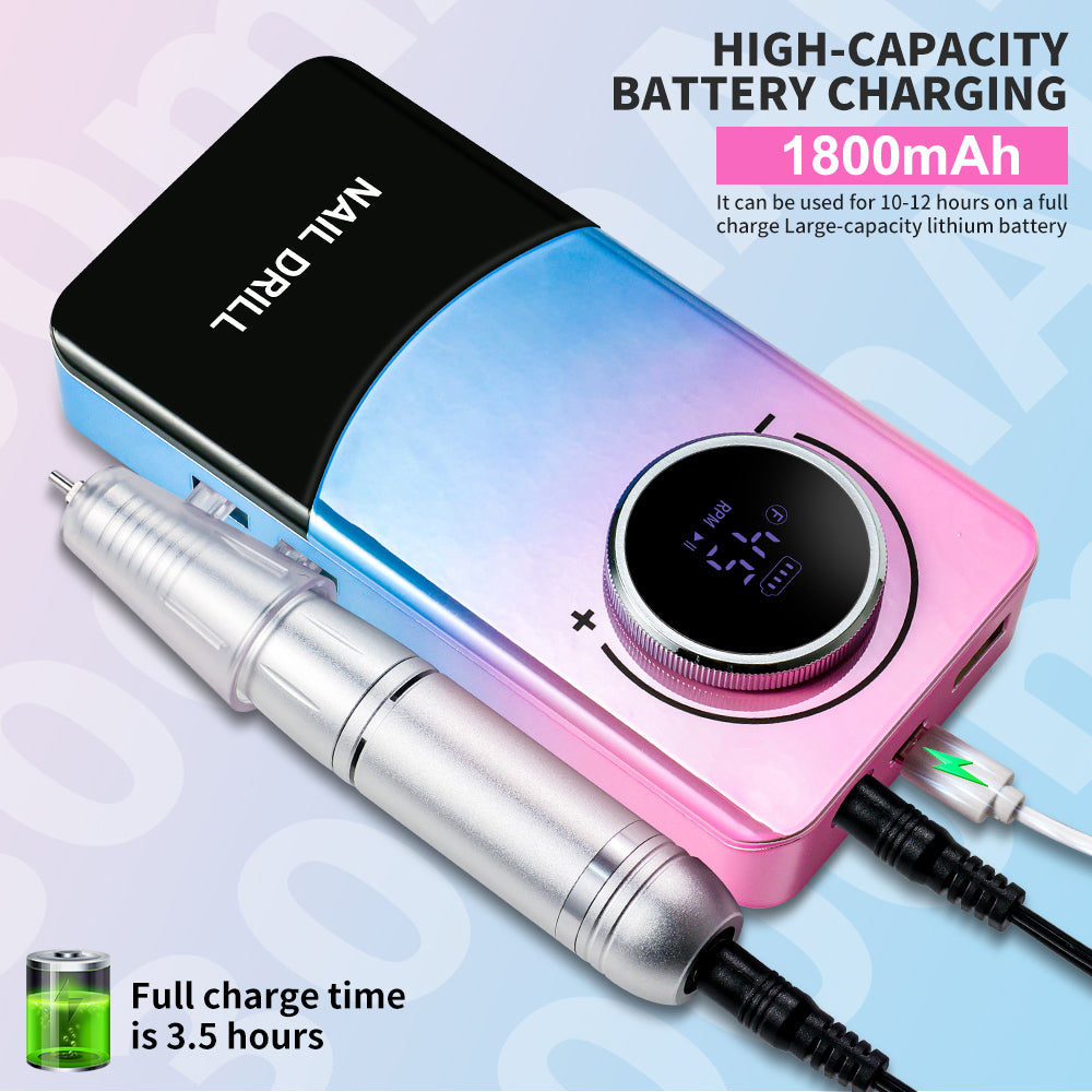 Professional Electric Nail Drill Kit - 45,000 RPM Rechargeable Nail File