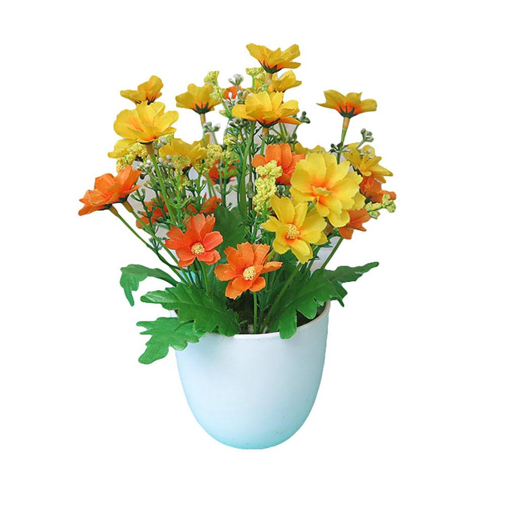 Resin Flower Pot with Simulation Flowers Home Decor Crafts Set