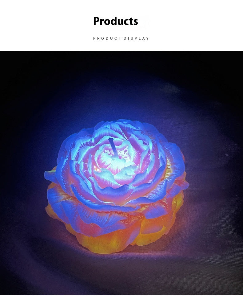 Peony Flower Candles - Fluorescent Soy Wax Handmade Aromatherapy Decor