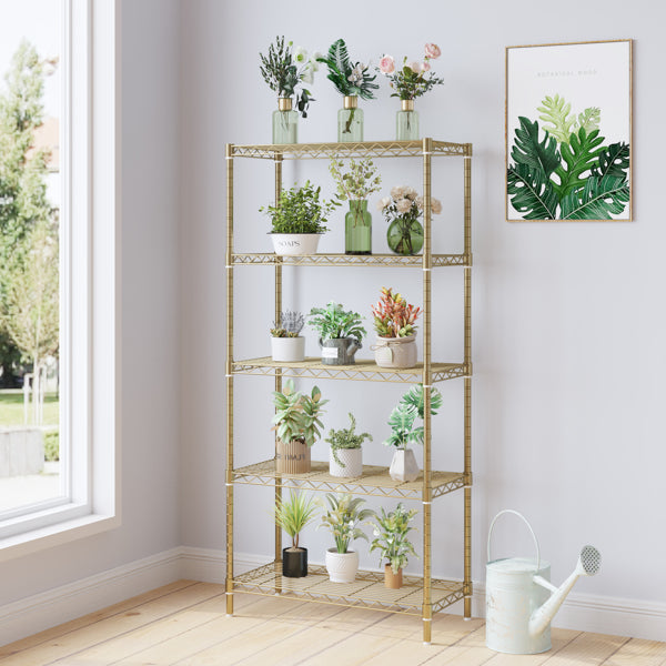 Five-layer Display Stand Without Wheels With Adjustable Feet, Free