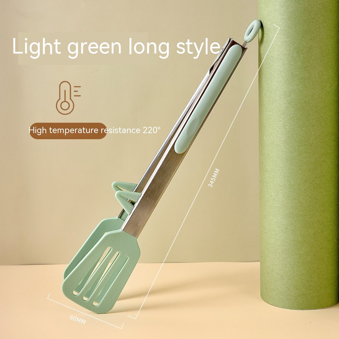 Outdoor BBQ Clamp Silicone Food Tongs - Stainless Steel Grill Clip, 9-12 Inch