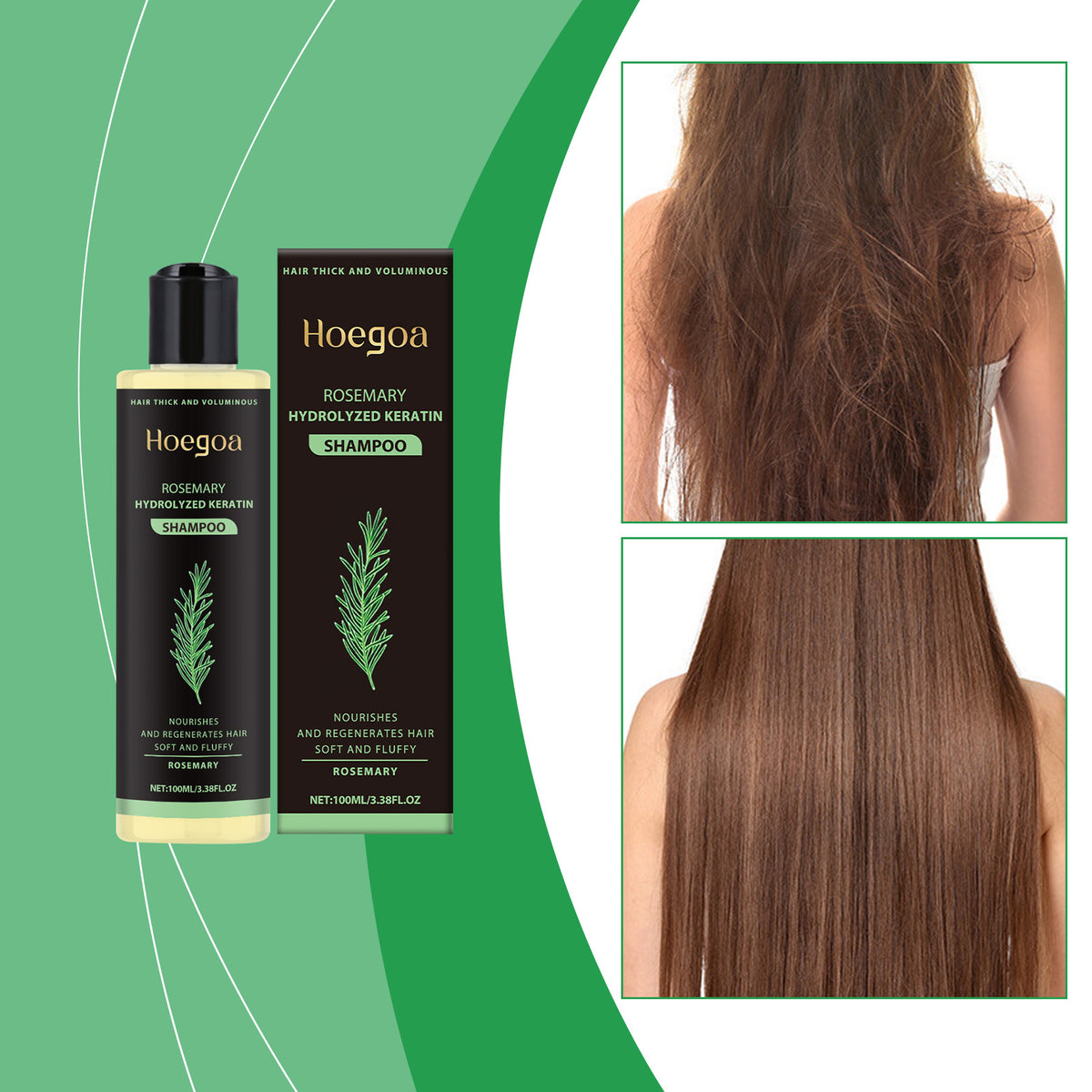 Rosemary Thickening Shampoo 100ml - Volume & Keratin Hair Care