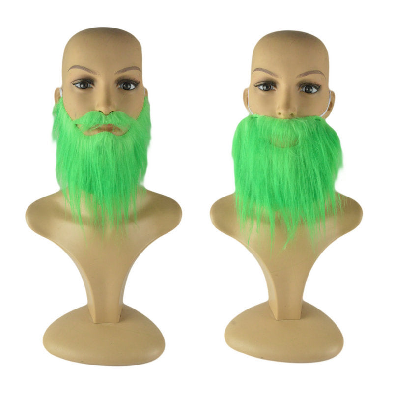 Green Plush Beard for Party & Carnival Decor - Bearded Costume Accessory