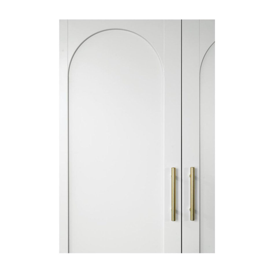 60-Inch Tall Metal Wardrobe Cabinet with Drawer & Shelf - White
