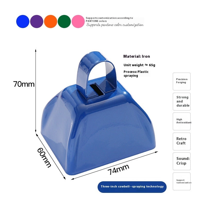 Three-Inch Cowbell Hand Bell for Crafts Home & Party Decorations