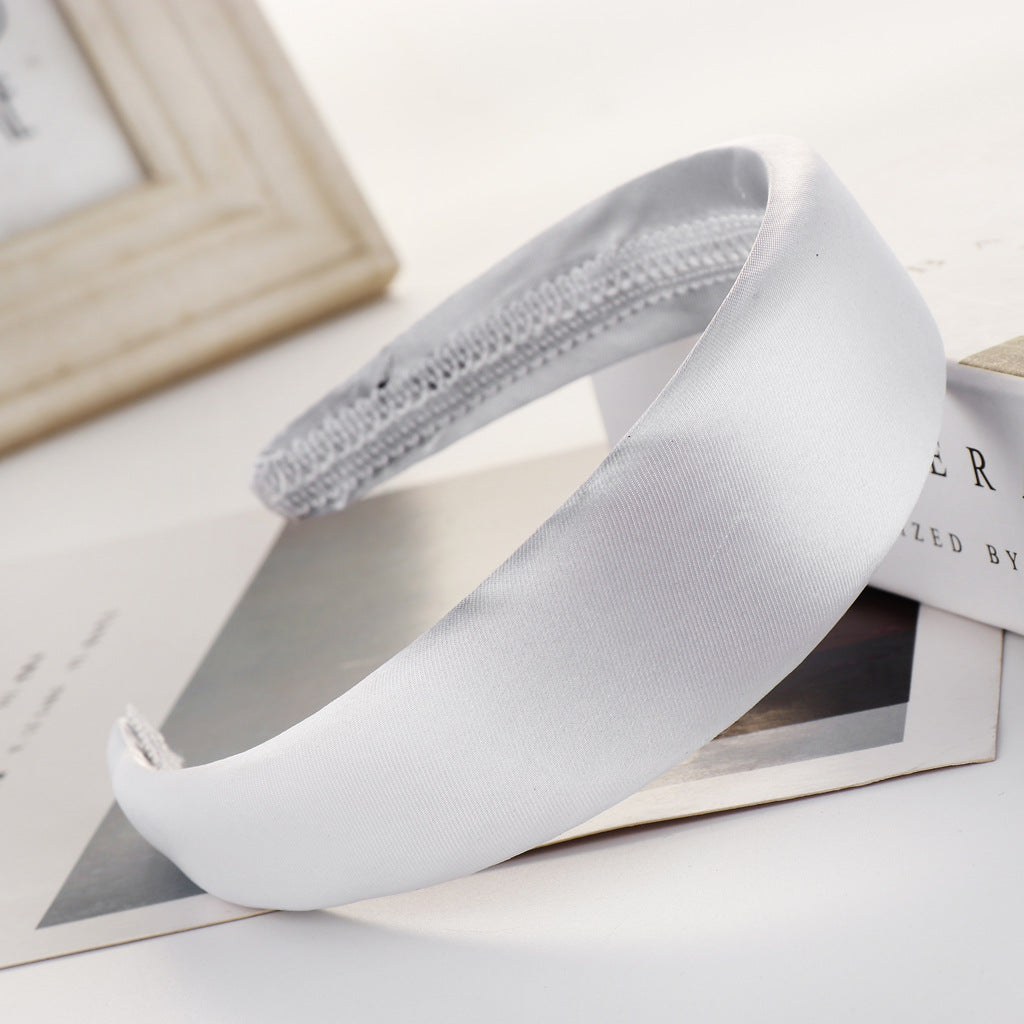 Satin Sponge Headband with Wide Edge