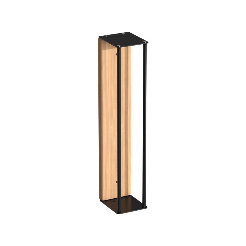 Wooden Wall-Mounted Metal Towel Rack Bathroom Storage Black 40cm 50cm