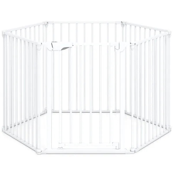 Expandable Baby & Pet Safety Gate - 34.5 to 154-Inch, 270° Rotatable Barrier, White
