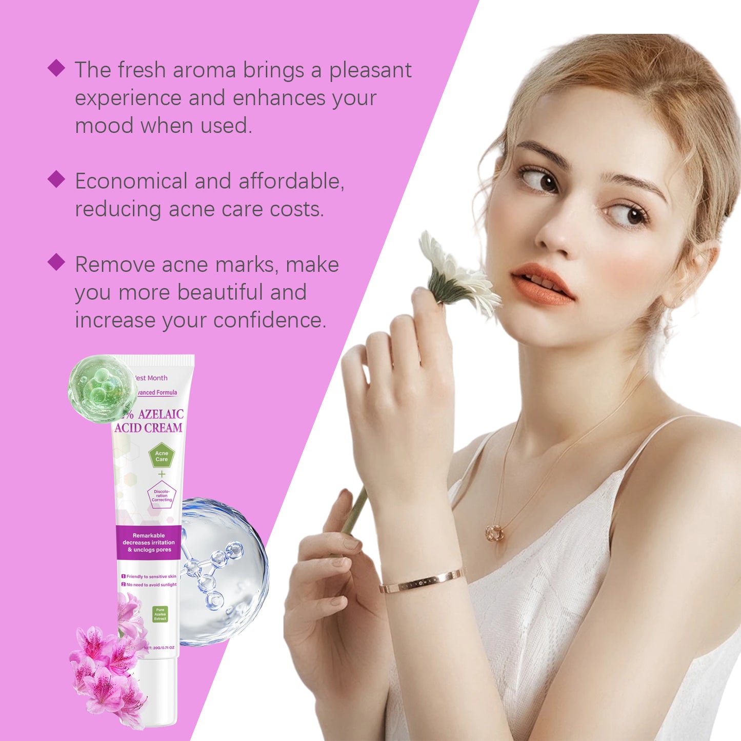 Azelaic Acid Acne Treatment Cream with Salicylic Acid & Niacinamide