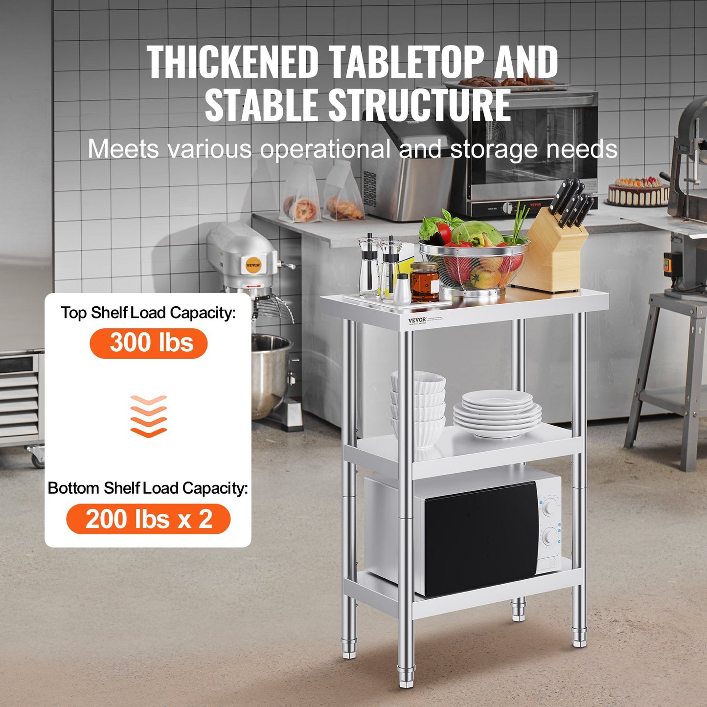 Stainless Steel Commercial Food Prep Table - 14x24x34 Inch