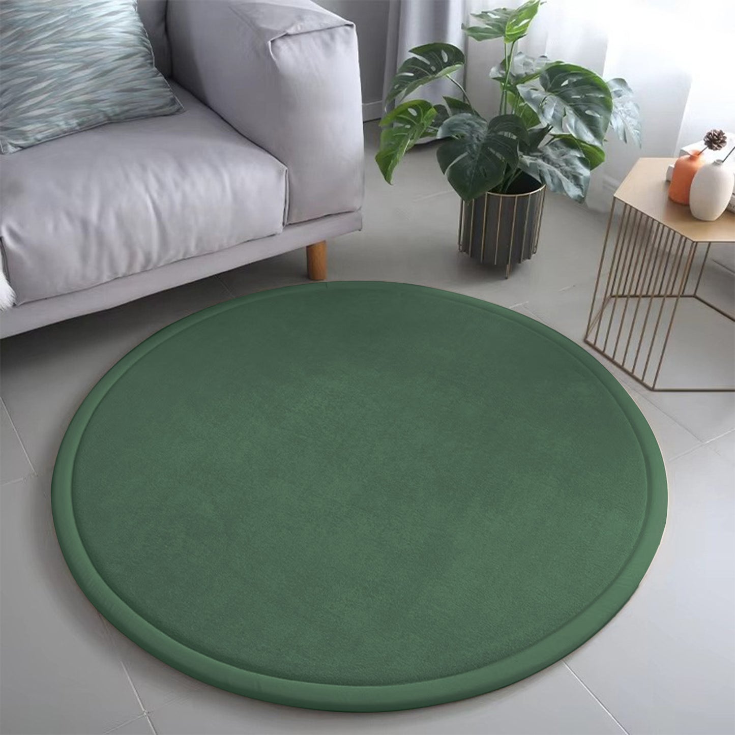 Round Thickened Polyester Floor Mat - Modern Minimalist Home Decor