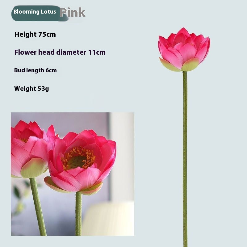 Fake Lotus Flower Decorations Set - Pink, White, Pollen & Blooming Styles