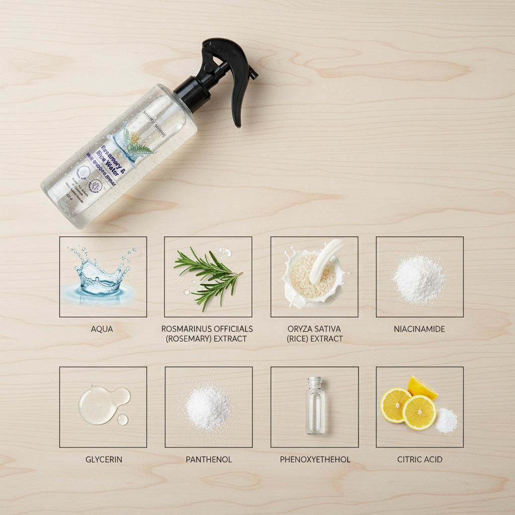 Rosemary Rice Water Hair Spray - Moisturizing