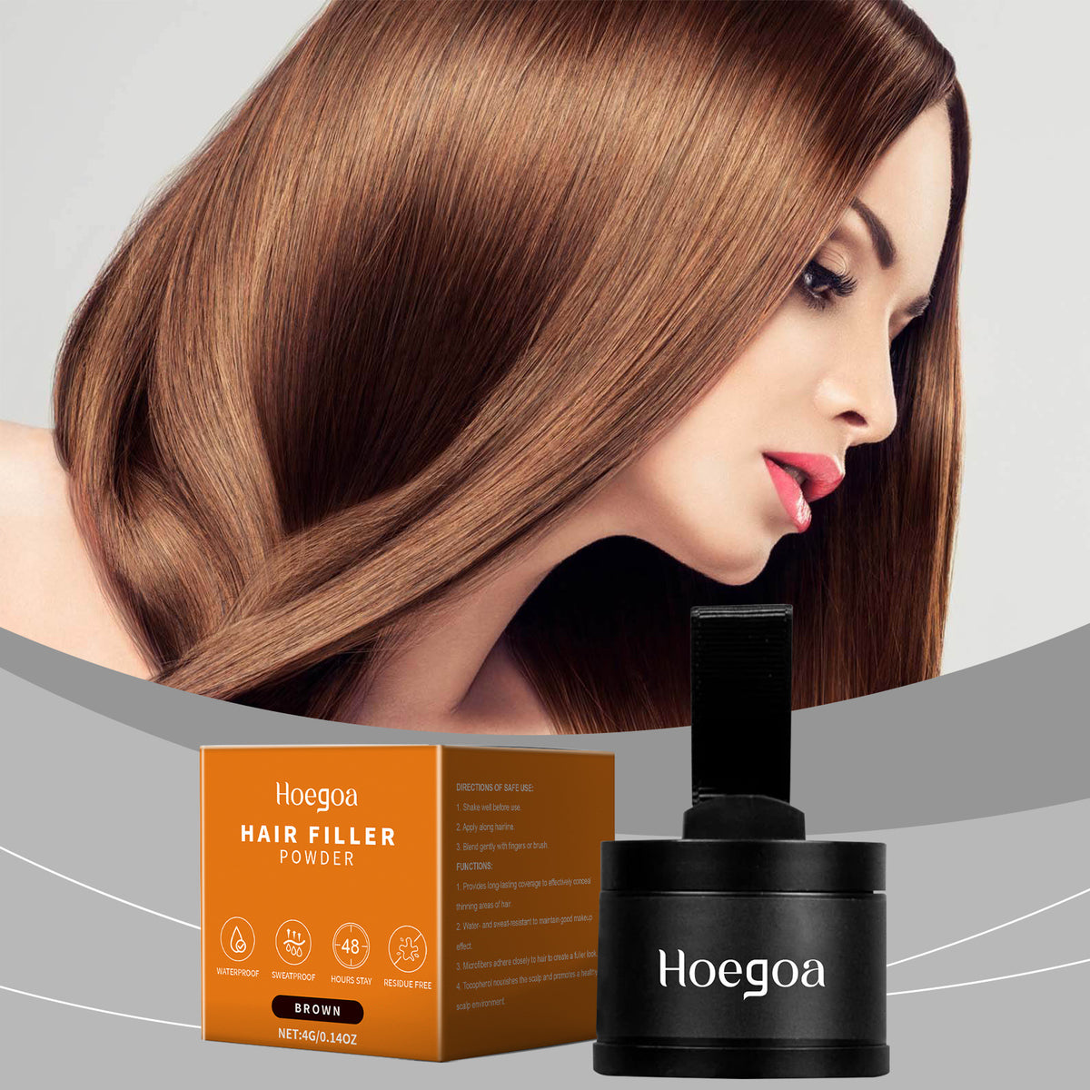 Brown Hairline Powder Gentle Filling Hair Care Disposable Fluffy