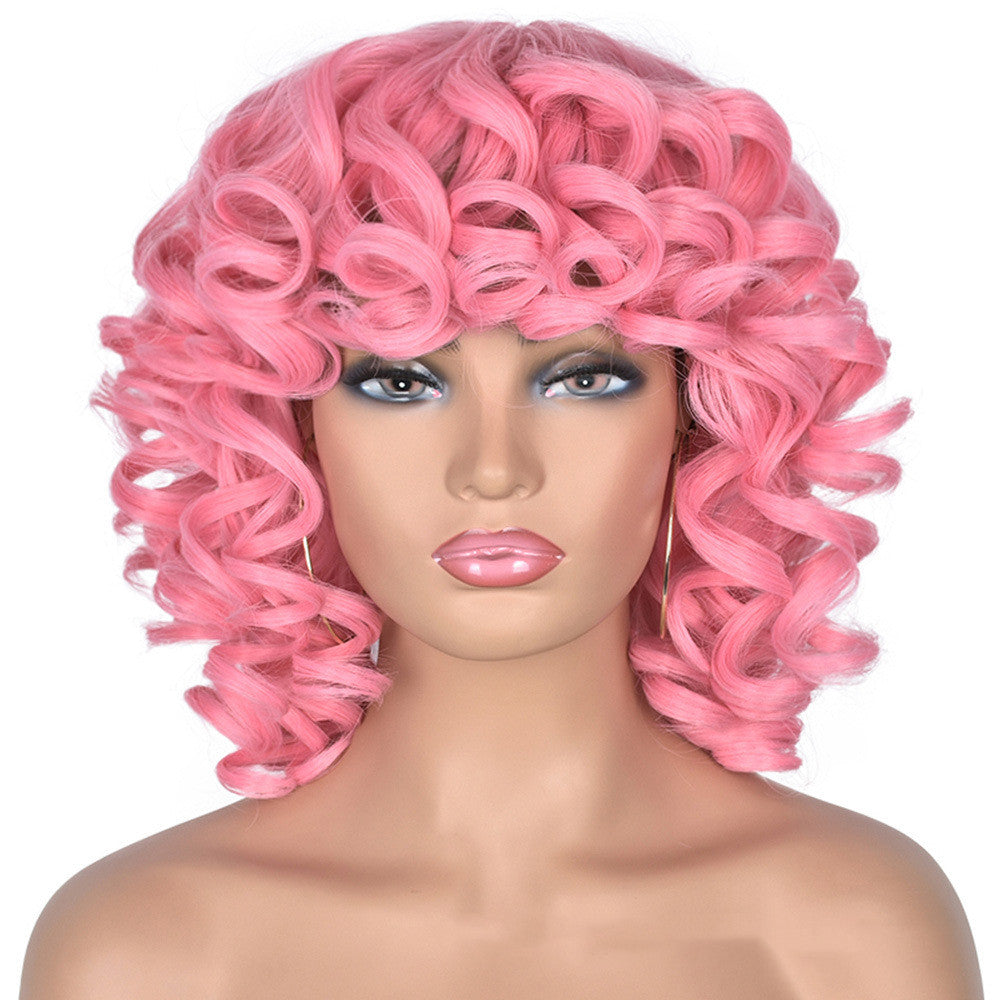 Women's Gradient Roman Volume Full Head Cover Wig - Synthetic, Curly Hair, 30cm Length