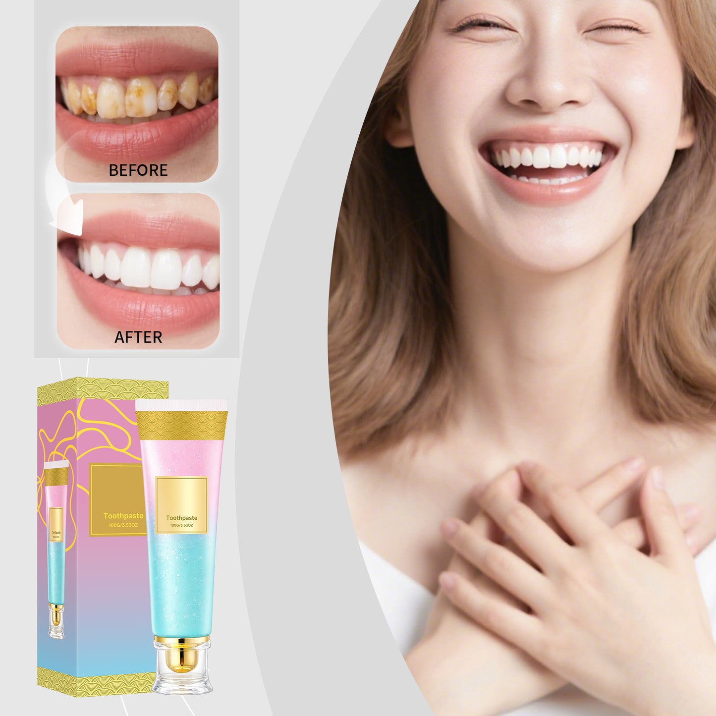 Niacinamide Whitening Toothpaste for Bright Teeth & Fresh Breath - 100g