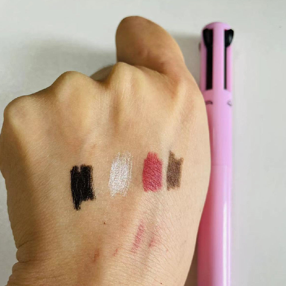 Four-in-One Eyebrow Pencil Lip Gloss Eyeliner Makeup Pencil - Refill Pink