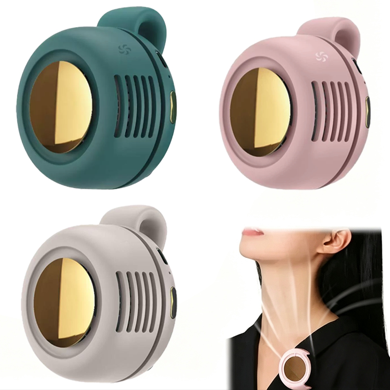 Portable Mini Bladeless Fan with Clip - 360° Adjustable, USB Rechargeable