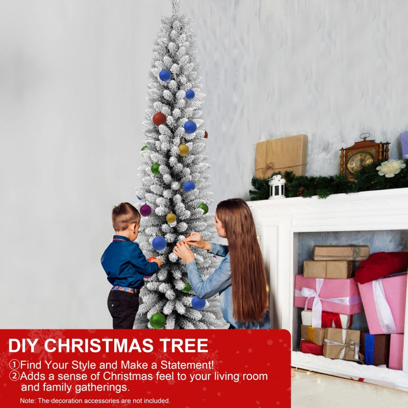 PVC Flocked Christmas Tree - Multiple Heights Available