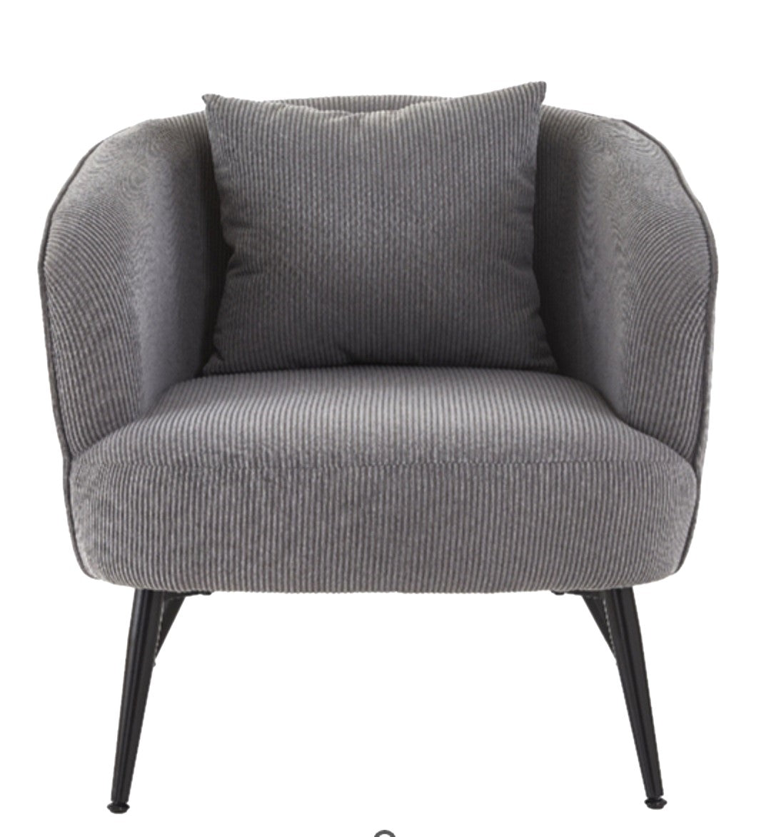Velvet Accent Chair With Pillow, Modern Upholstered Armchair Metal