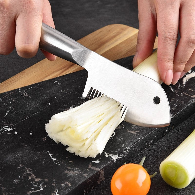 Stainless Steel Scallion Chopper - Multifunctional Onion & Herb Cutter