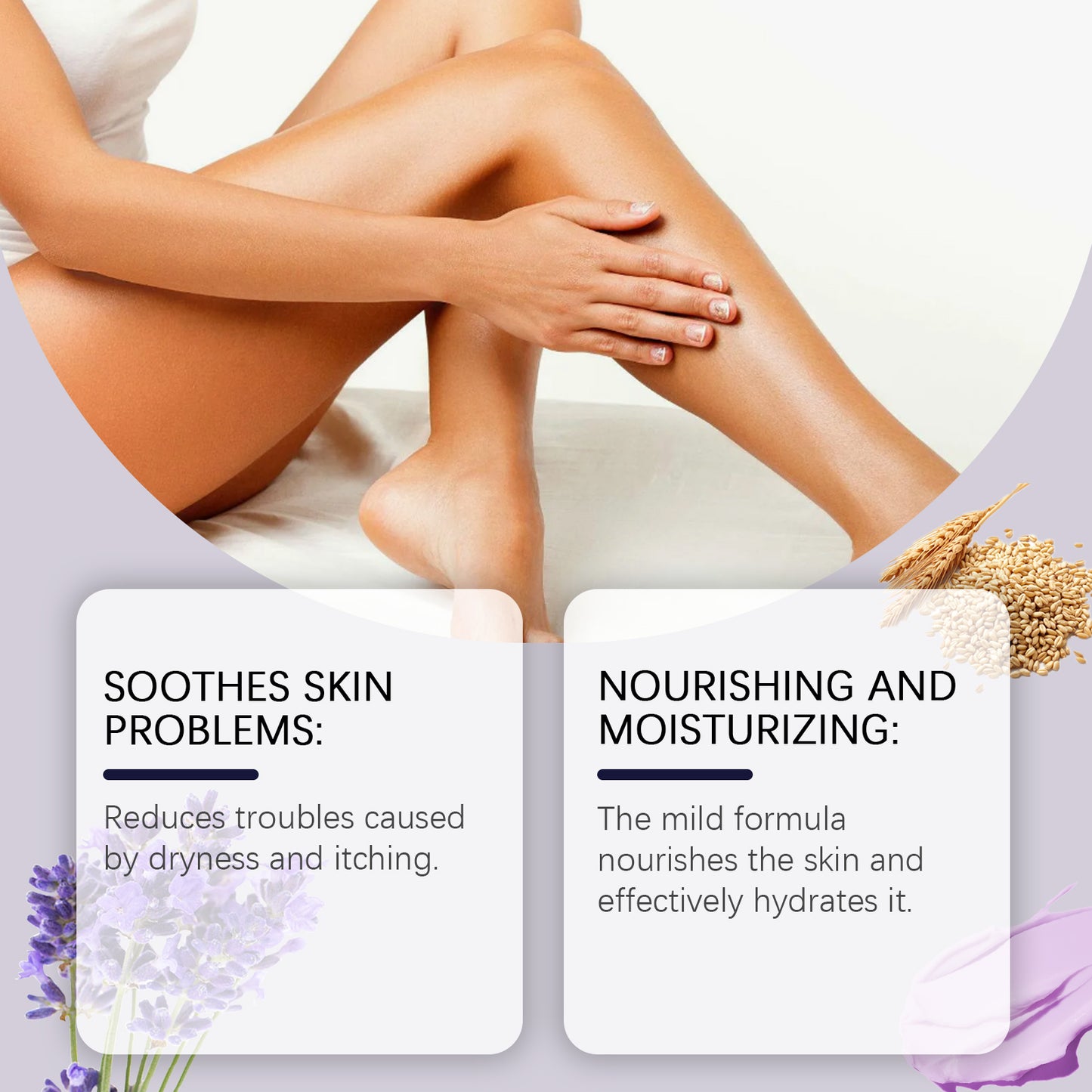 Violet Moisturizing Body Wash - Gentle Skin Cleansing Gel with Tea Tree Oil