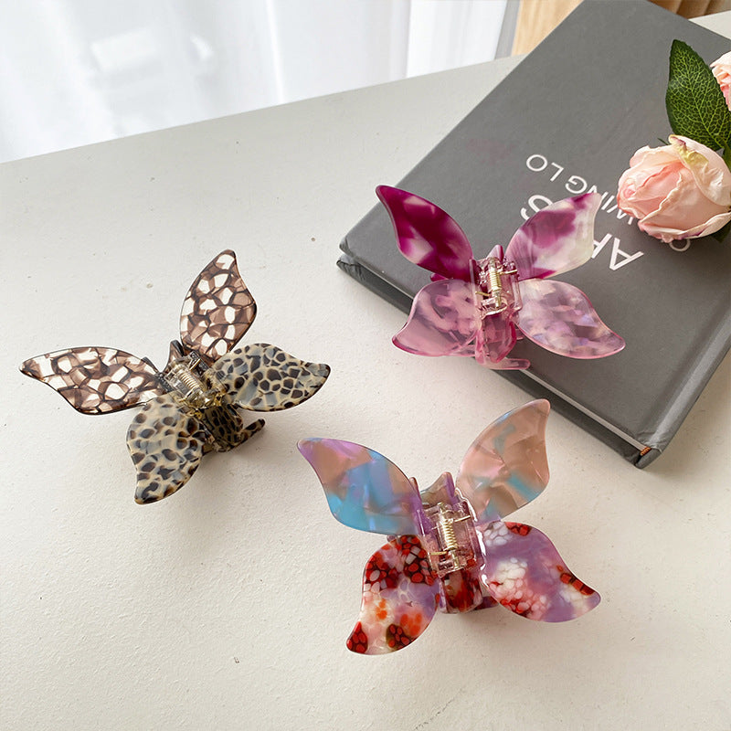 Butterfly Hairpin Girl Clip Back Head Accessory - Fuchsia Dreamy Blue Purple Bubble Blue