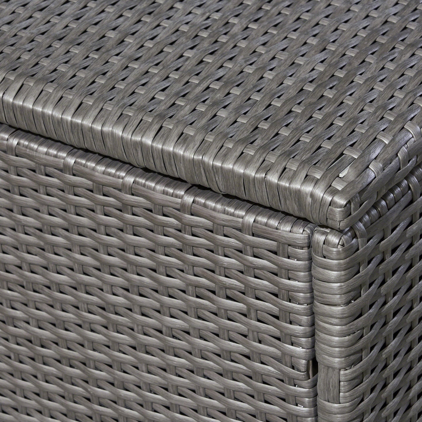 Outdoor Storage Box - Grey Rattan, 33.5" x 33.5"