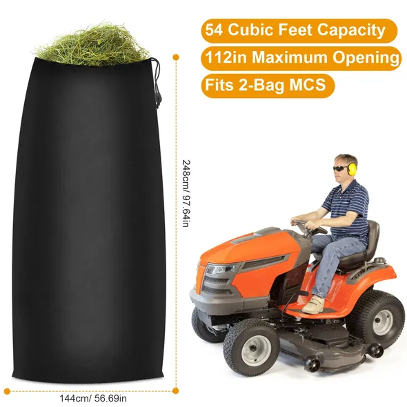 54 Cubic Feet Lawn Tractor Leaf Bag with Black Oxford Fabric