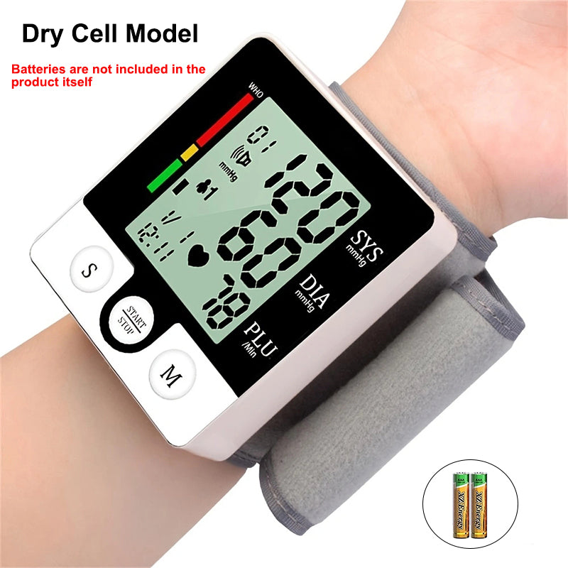 Automatic Wrist Blood Pressure Monitor - Portable Digital Heart Rate Tracker