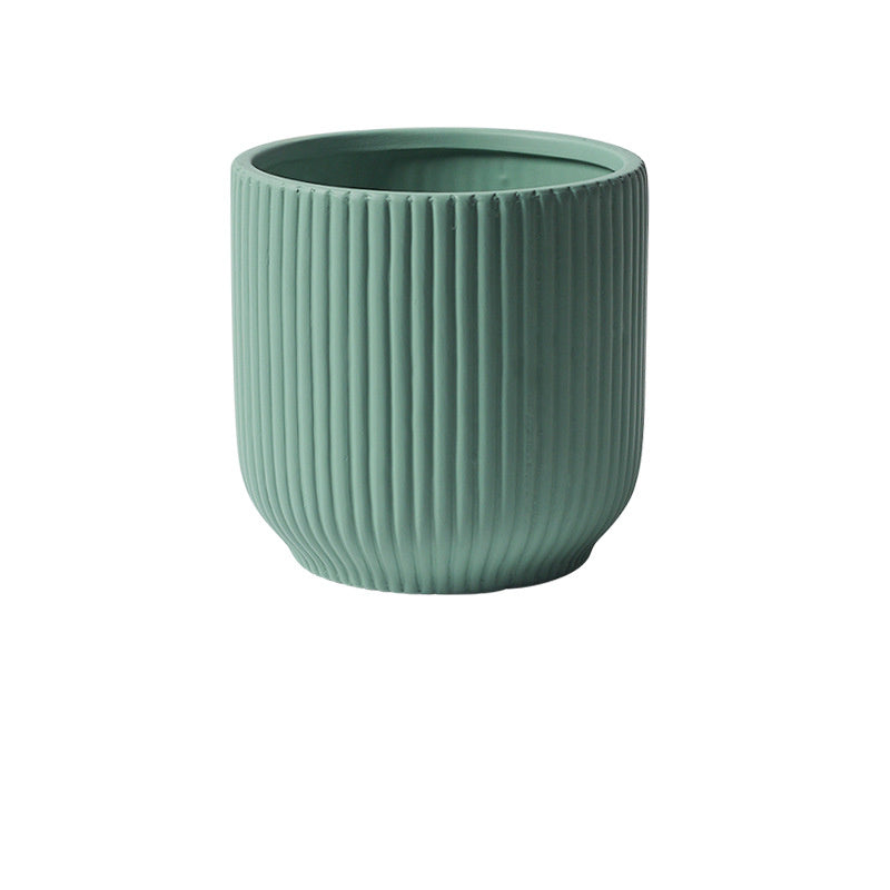 Ceramic Flower Pot Set - Nordic Style Garden Planters with Gold & Hole Options