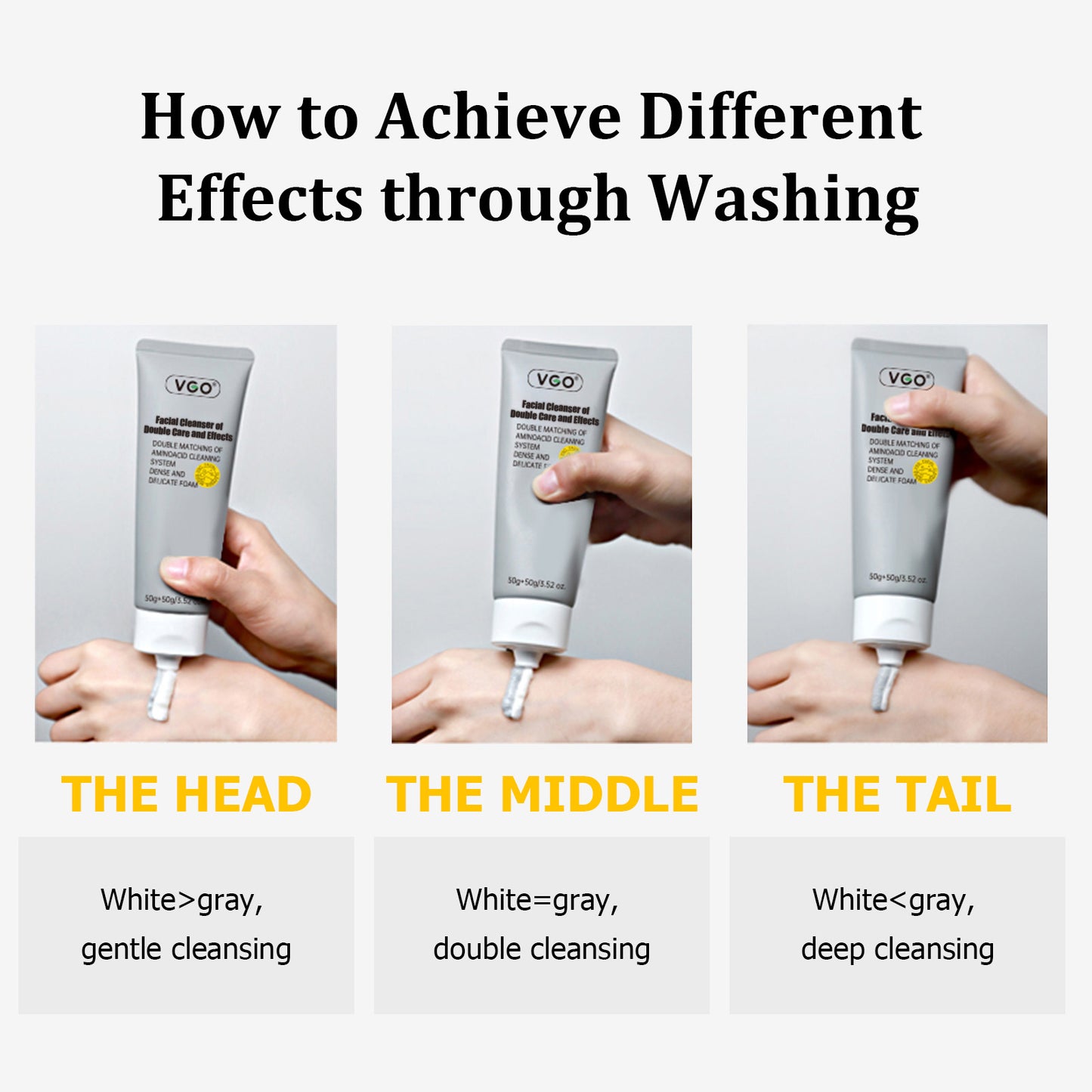 Double-Tube Amino Acid Facial Cleanser - Dual Action Pore & Gentle Cleansing