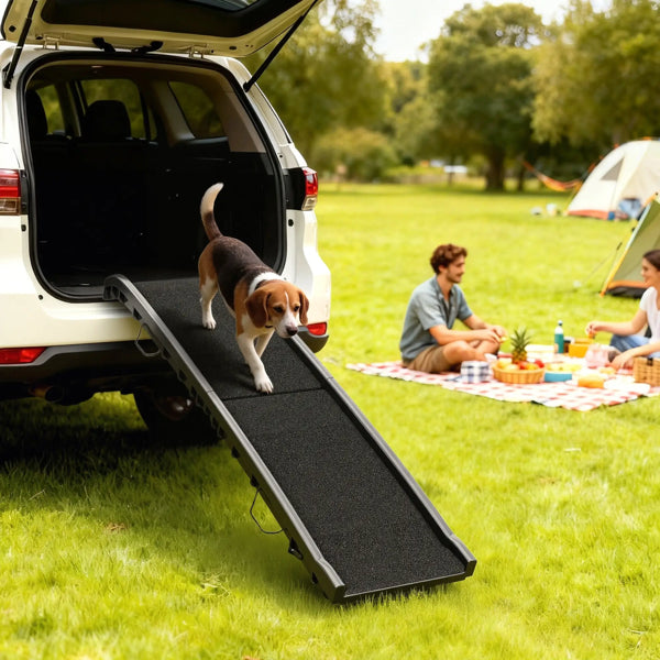 61-Inch Non-Slip Dog Ramp with Grass Surface & Carry Handle - Pet Accessory