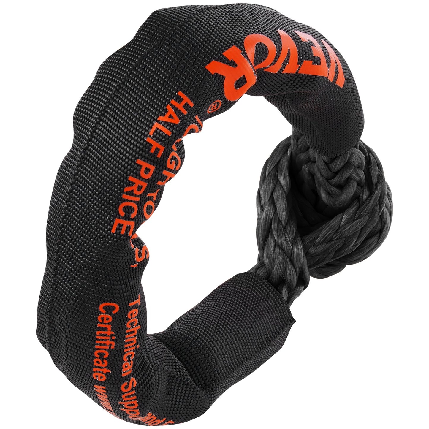 Heavy-Duty Synthetic Recovery Rope - 2 Pack 1/2 x 22 Inches 44,092 lbs Break Strength