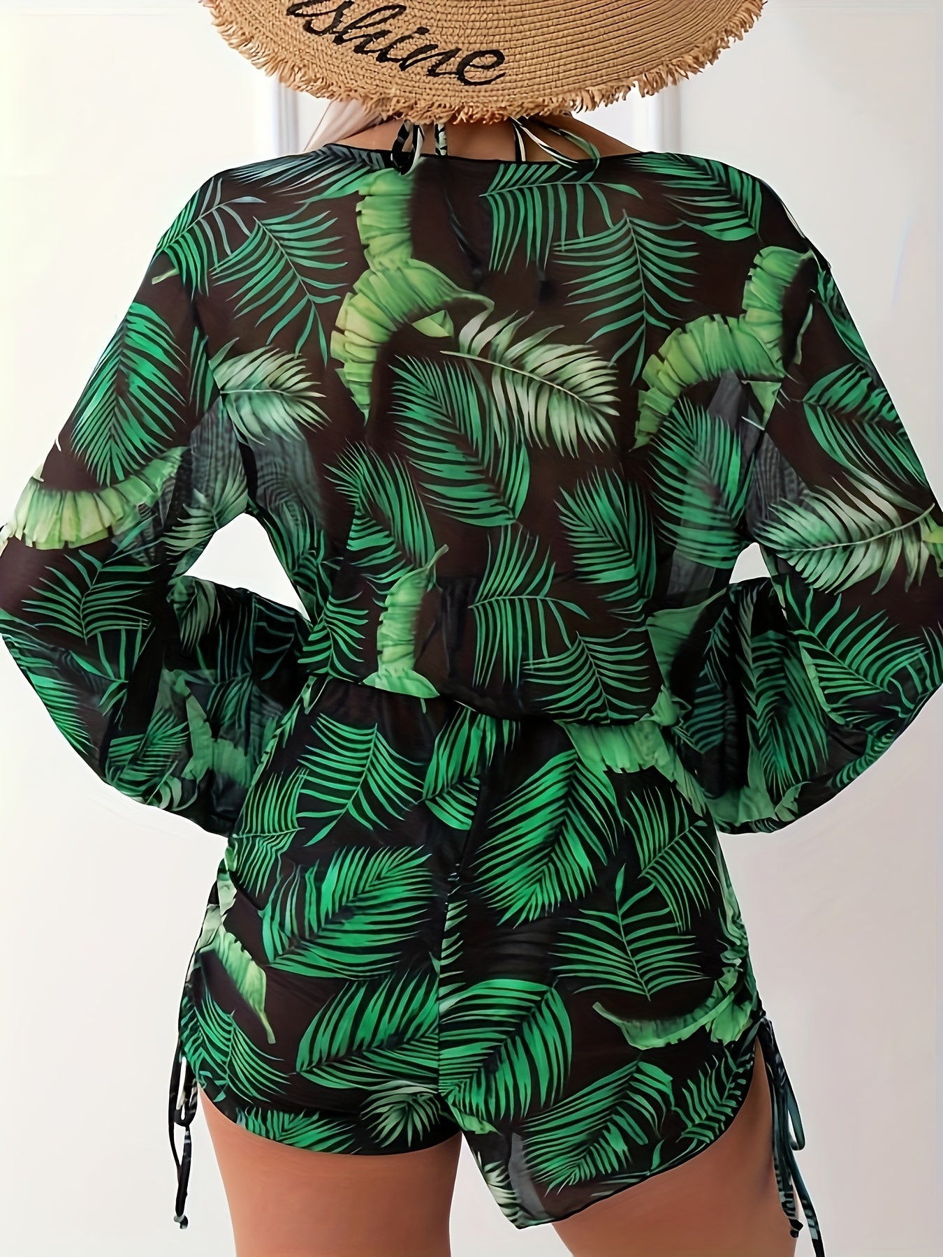 Women's Casual Two-Piece Swimsuit - High Stretch, Random Print