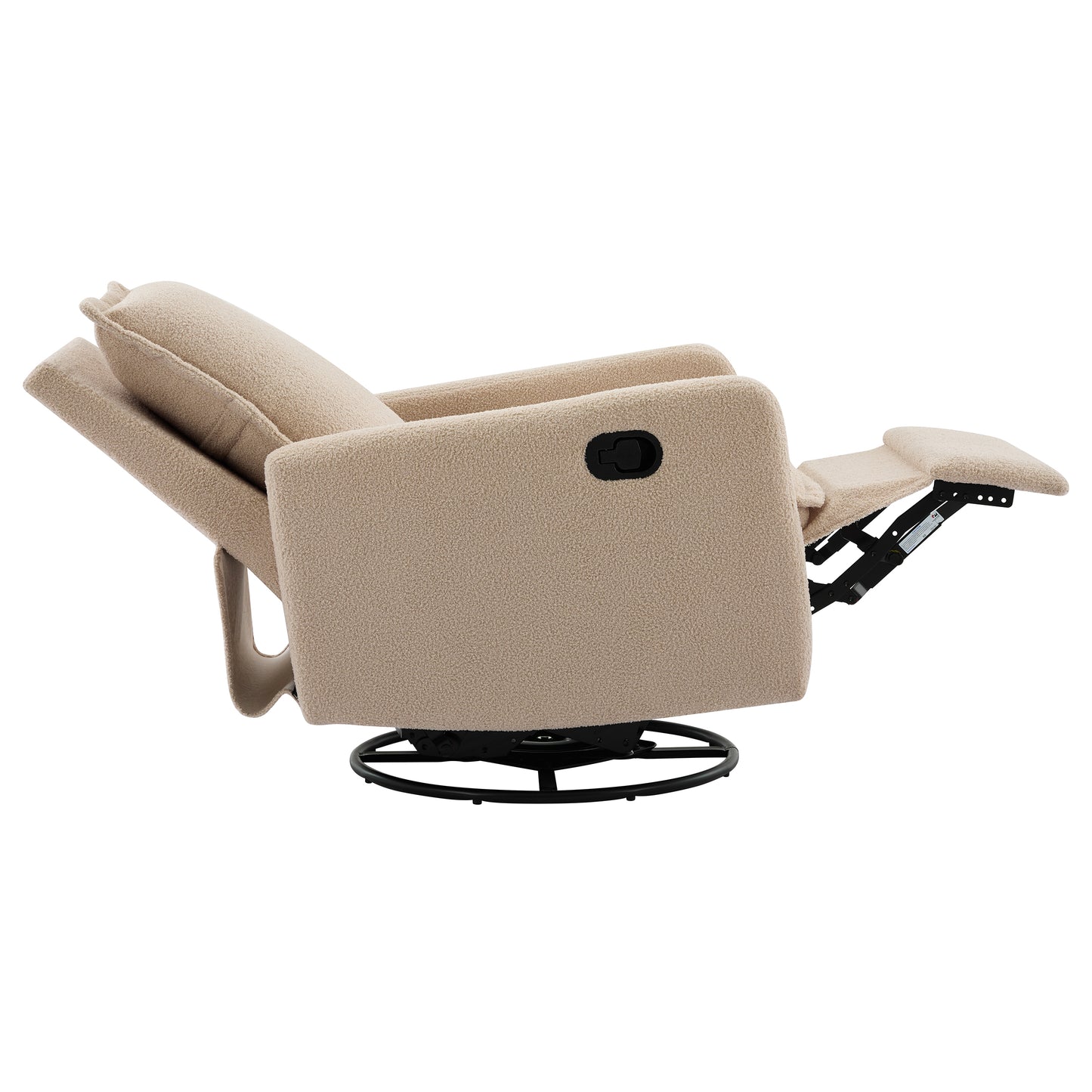 Swivel Rocker Recliner Chair - Teddy Fleece Oatmeal