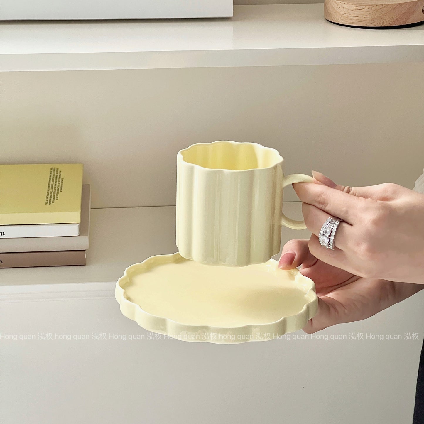 Macaron Color Series Ceramic Cup and Dish Set - Kitchen Decor