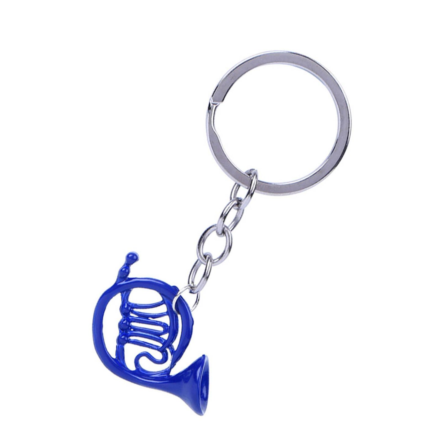 Mini French Horn Keychain Pendant - Blue Charm Gift