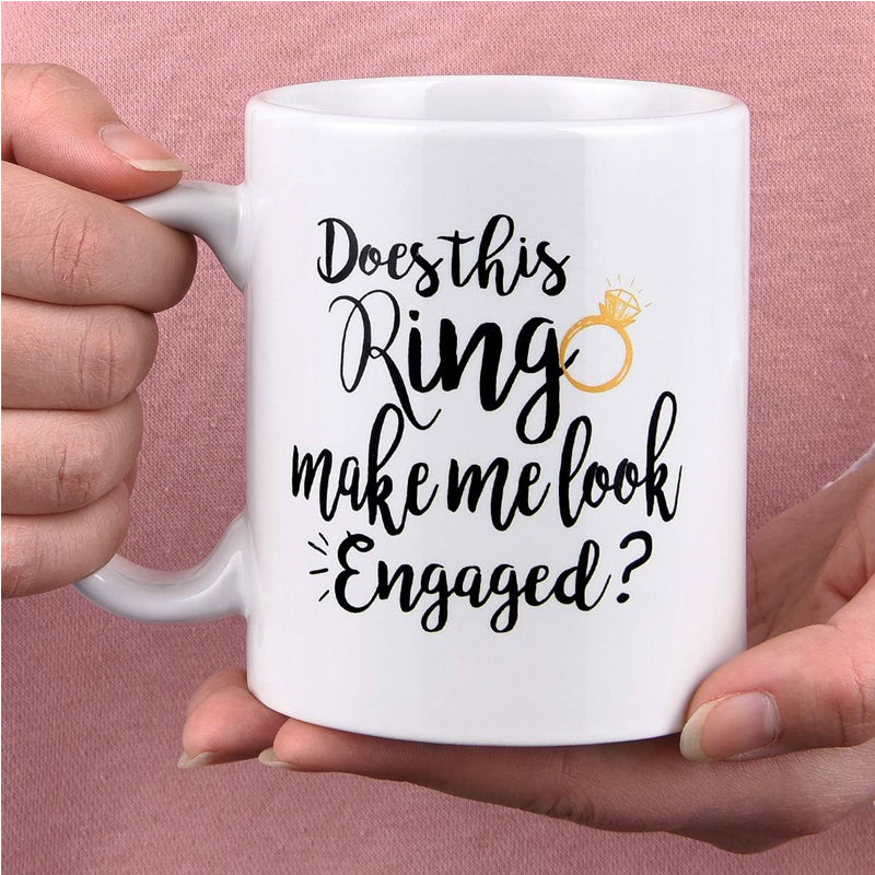 Engaged Ceramic Coffee Mug - 325ml Gift for Women