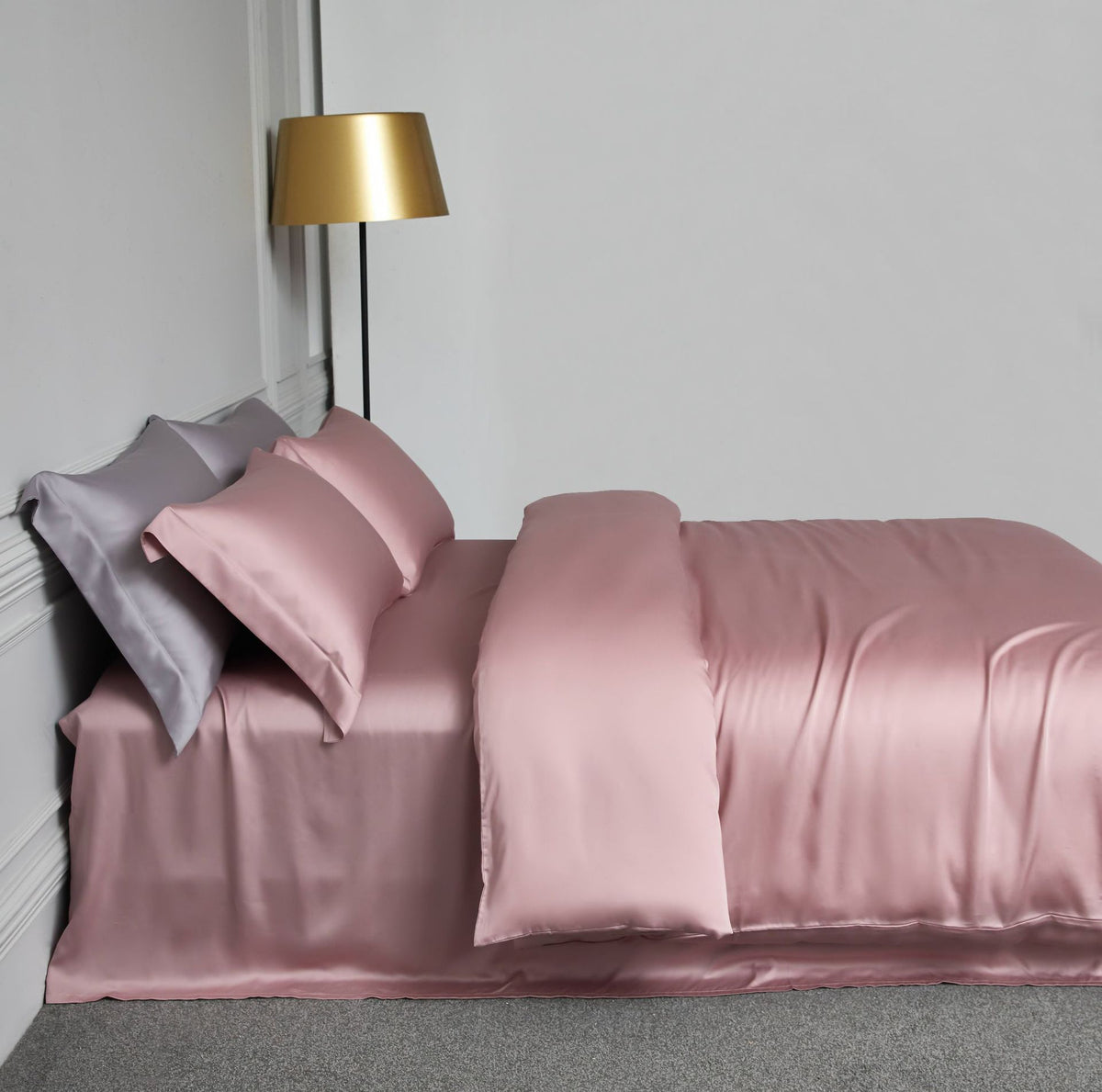 Double-Sided Tencel Bed Sheets and Bedding Set - Blue, Pink, Grey, 1.5m-2m Sizes
