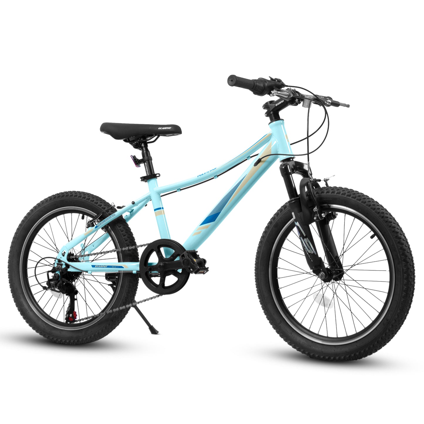 20 Inch Kids Bicycle with Shock Absorbing Fork & 7-Speed - Blue