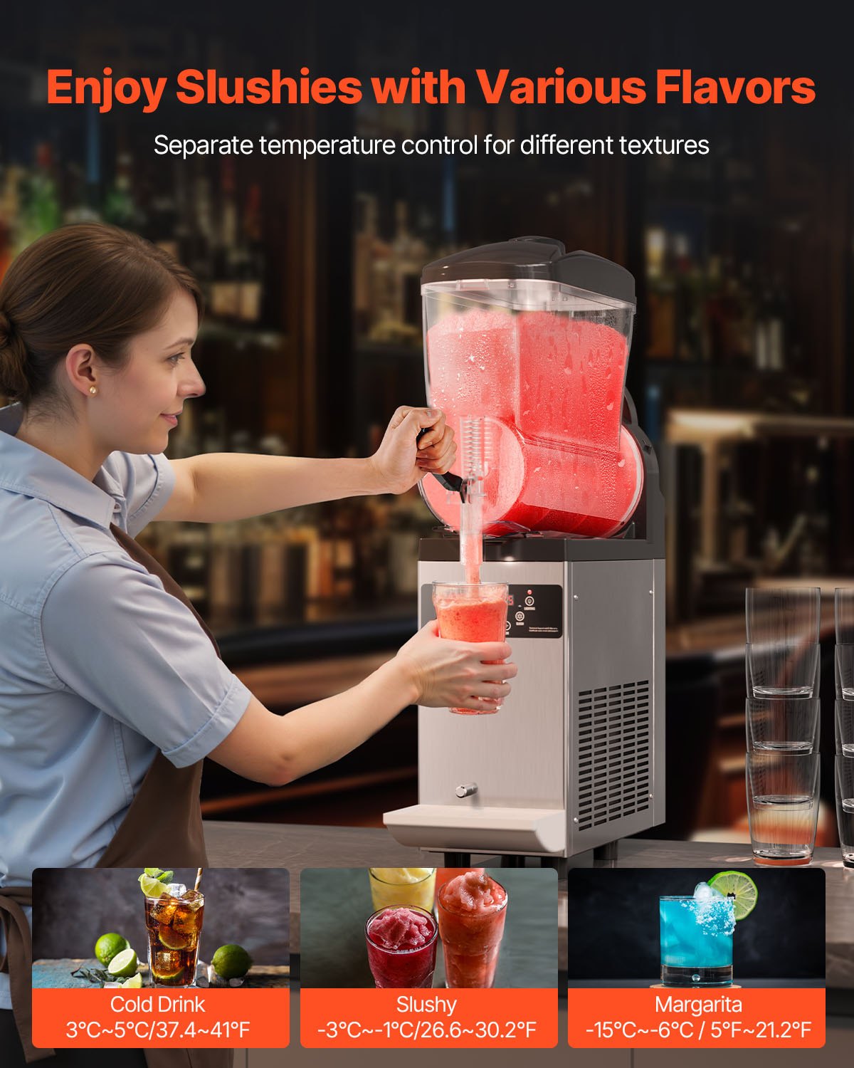 12L Commercial Slushy Maker Machine for Margaritas & Frozen Drinks