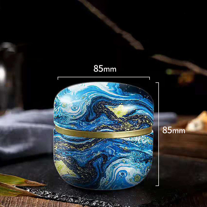 Mini Portable Tea Can - Small Iron Storage Jar for Home & Kitchen