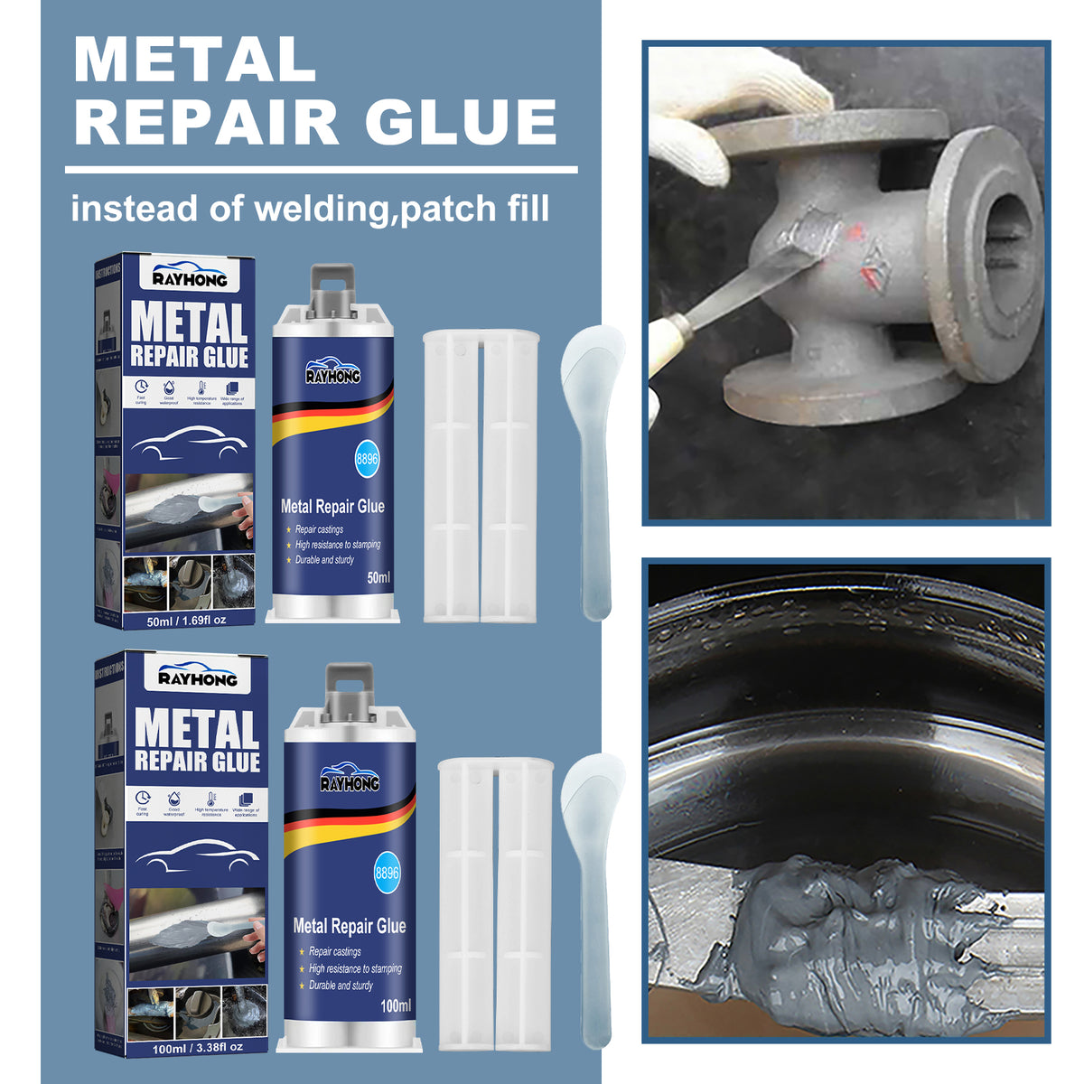Metal Casting Adhesive 50ml Set for Kitchen Storage - Strong Bonding