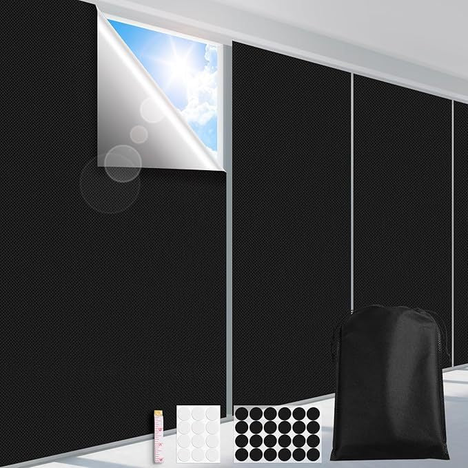 Waterproof UV-Resistant Roller Blinds for Home & Office Black 30x180cm-120x180cm