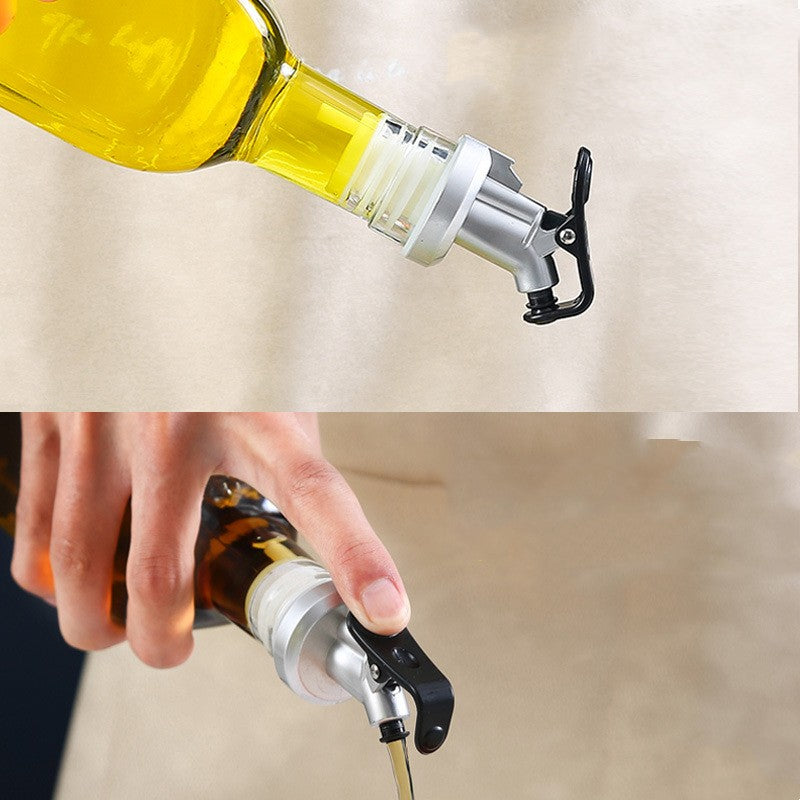 Glass Seasoning Bottle with Label and Plastic Nozzle - 500ml Kitchen Storage