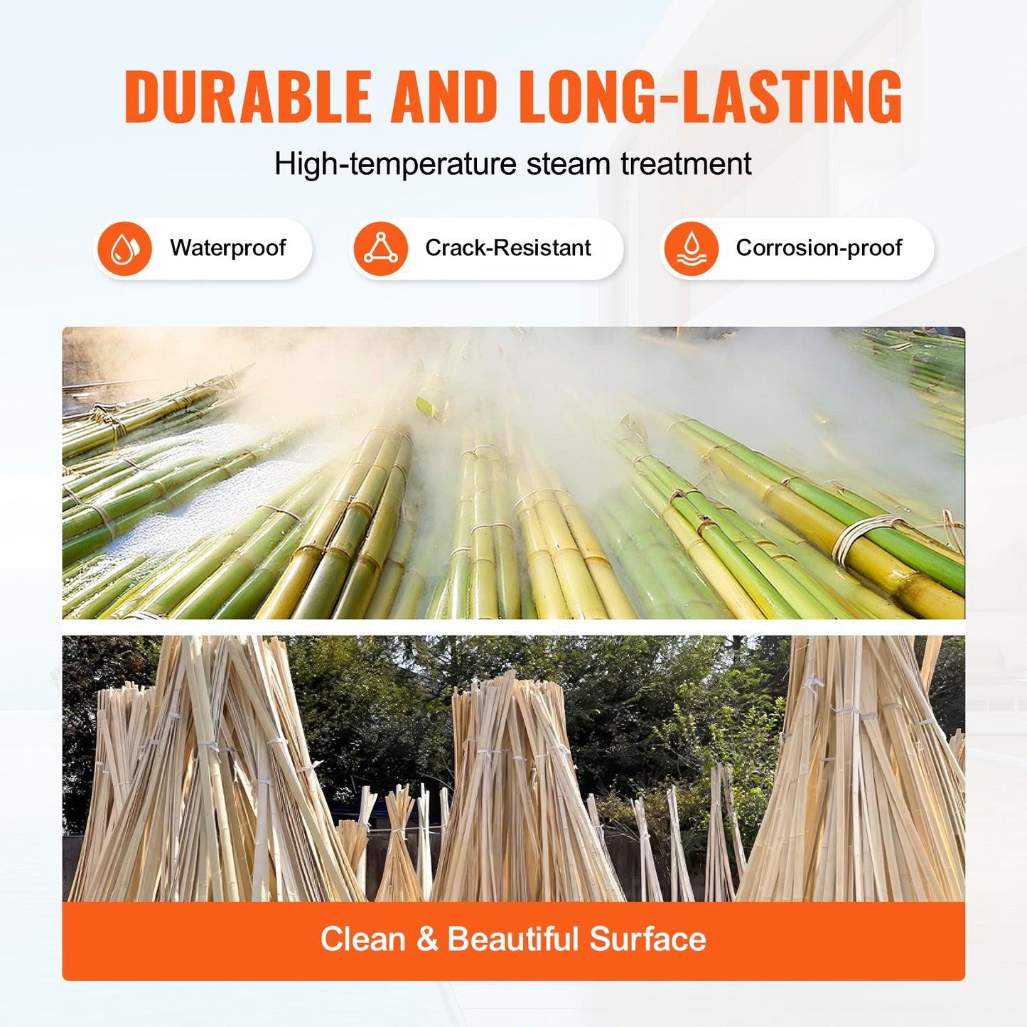 Natural Bamboo Privacy Fence Screen 6 Ft H x 16 Ft L Garden Barrier